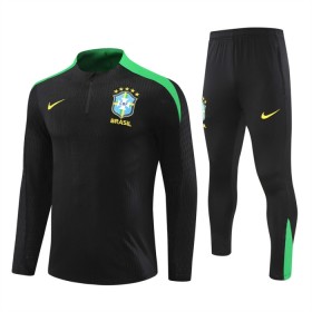 Brazilië Trainings Sweatshirt Kwart-Zip 2024-25 Zwarte